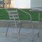 Emma and Oliver Jens Metal Dining Chair with Triple Slatted Back and Armrests for Indoor and Outdoor Use